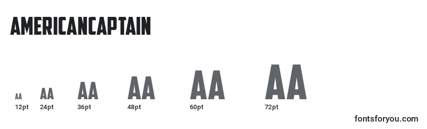 Размеры шрифта AmericanCaptain (76108)