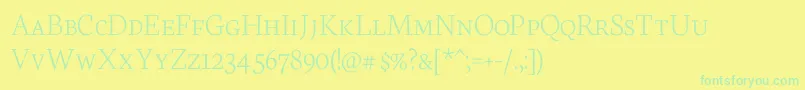 NeutonScExtralight Font – Green Fonts on Yellow Background