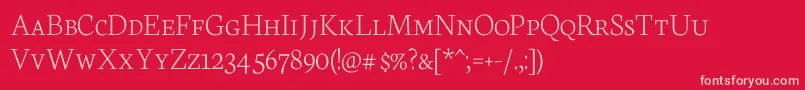 NeutonScExtralight Font – Pink Fonts on Red Background