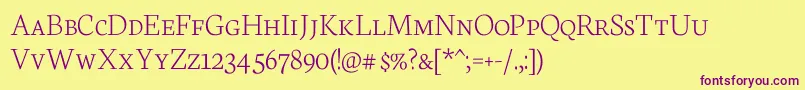 NeutonScExtralight Font – Purple Fonts on Yellow Background