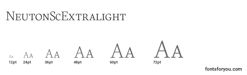 NeutonScExtralight Font Sizes