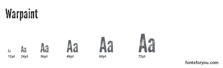 Warpaint Font Sizes