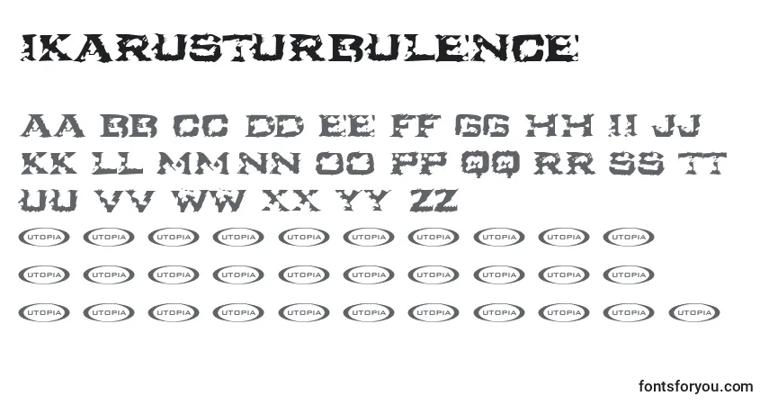 IkarusTurbulence-fontti – aakkoset, numerot, erikoismerkit