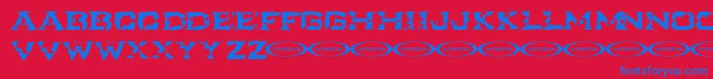 IkarusTurbulence Font – Blue Fonts on Red Background