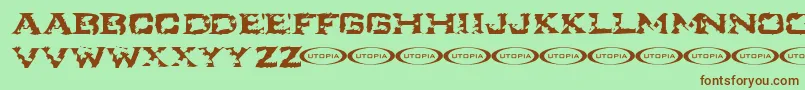 IkarusTurbulence Font – Brown Fonts on Green Background