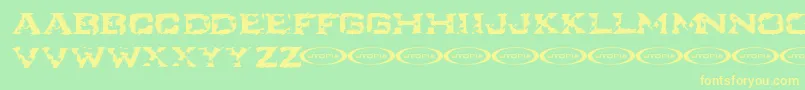 IkarusTurbulence Font – Yellow Fonts on Green Background