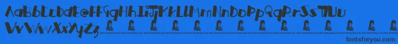 RussianRoulette Font – Black Fonts on Blue Background