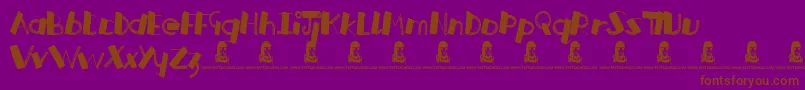RussianRoulette-fontti – ruskeat fontit violetilla taustalla