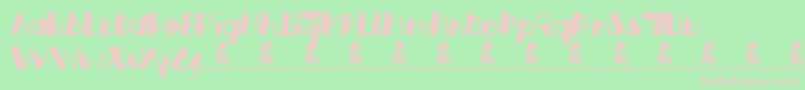 RussianRoulette-fontti – vaaleanpunaiset fontit vihreällä taustalla