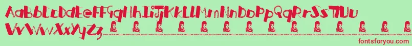 RussianRoulette Font – Red Fonts on Green Background