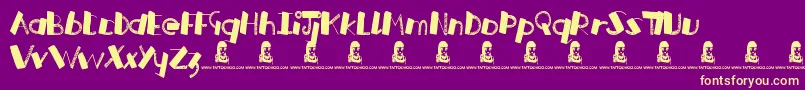 RussianRoulette Font – Yellow Fonts on Purple Background