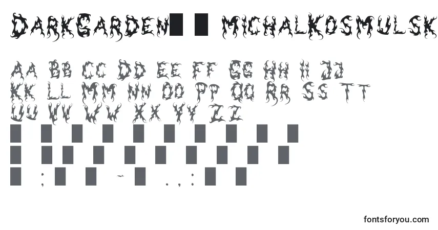DarkGardenВ©michalKosmulski Font – alphabet, numbers, special characters