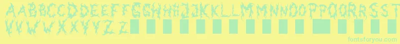 DarkGardenВ©michalKosmulski Font – Green Fonts on Yellow Background