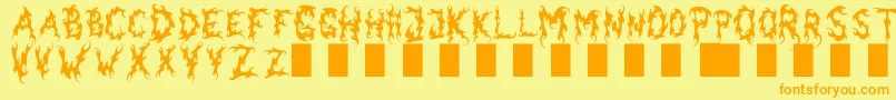 DarkGardenВ©michalKosmulski Font – Orange Fonts on Yellow Background