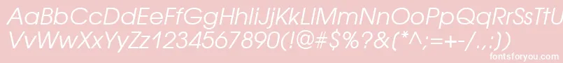 AvantgardegothicbttItalic Font – White Fonts on Pink Background