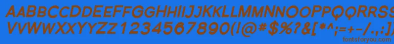 Czcionka Florsn36 – brązowe czcionki na niebieskim tle