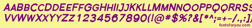 Florsn36 Font – Purple Fonts on Yellow Background