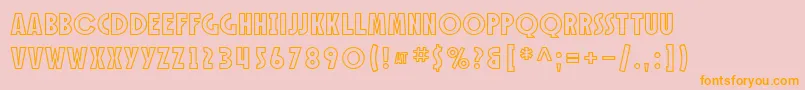SfSpeakeasyOutline-Schriftart – Orangefarbene Schriften auf rosa Hintergrund
