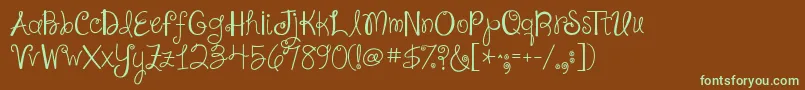 Jandashineyourlightonus Font – Green Fonts on Brown Background