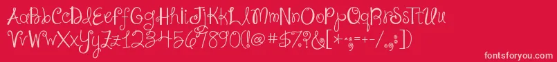 Jandashineyourlightonus Font – Pink Fonts on Red Background