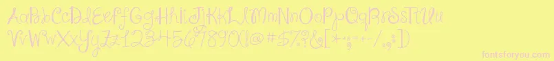Jandashineyourlightonus Font – Pink Fonts on Yellow Background
