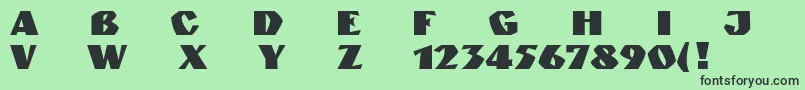 Ngranit Font – Black Fonts on Green Background