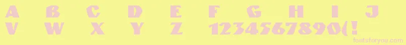 Ngranit Font – Pink Fonts on Yellow Background