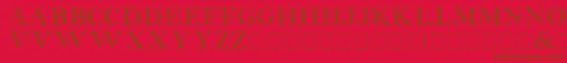 31-fontti – ruskeat fontit punaisella taustalla