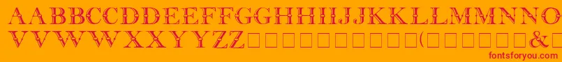 31 Font – Red Fonts on Orange Background