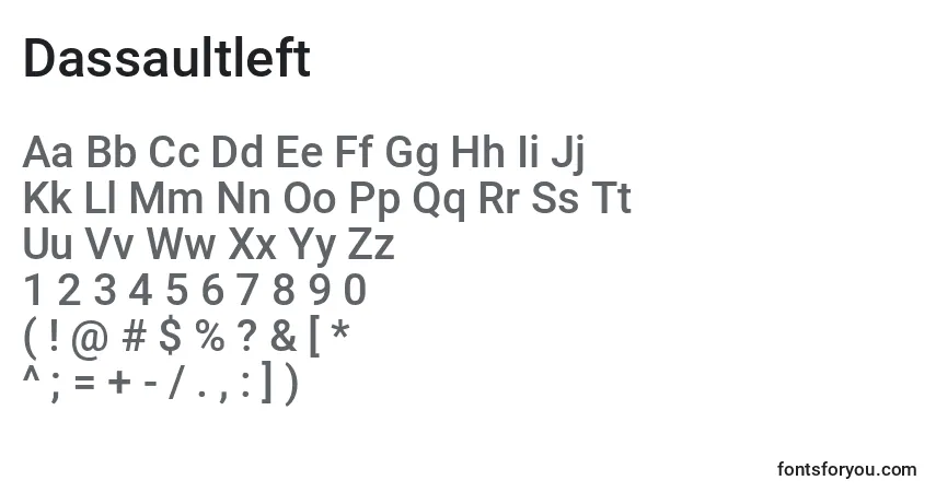A fonte Dassaultleft – alfabeto, números, caracteres especiais