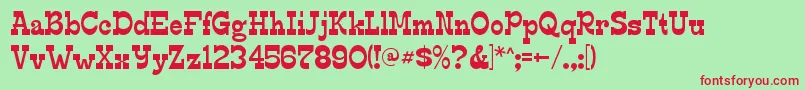 EdmundsRegular Font – Red Fonts on Green Background