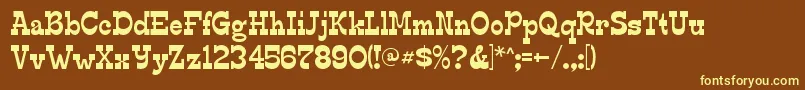 EdmundsRegular-fontti – keltaiset fontit ruskealla taustalla