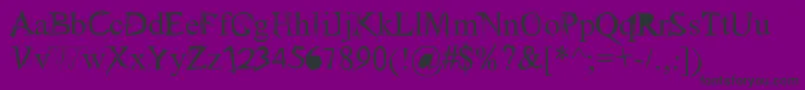 Arachnid-Schriftart – Schwarze Schriften auf violettem Hintergrund
