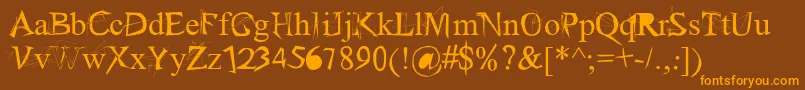 Arachnid Font – Orange Fonts on Brown Background