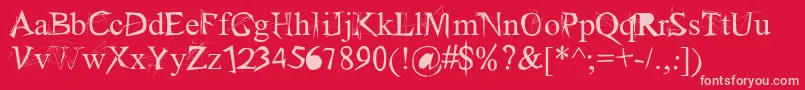 Arachnid Font – Pink Fonts on Red Background