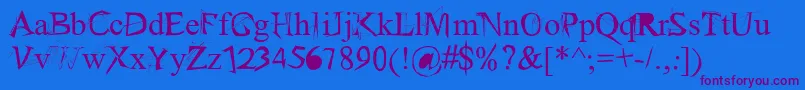 Arachnid Font – Purple Fonts on Blue Background