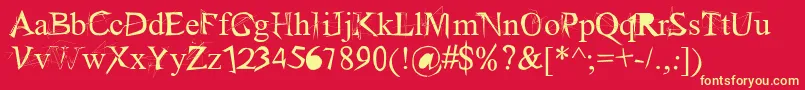Arachnid Font – Yellow Fonts on Red Background