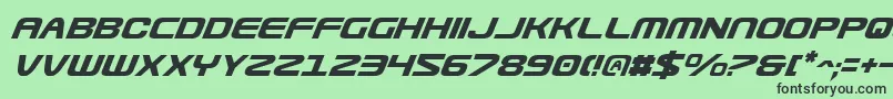 UsuziItalic Font – Black Fonts on Green Background
