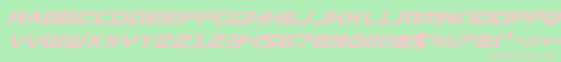 フォントUsuziItalic – 緑の背景にピンクのフォント