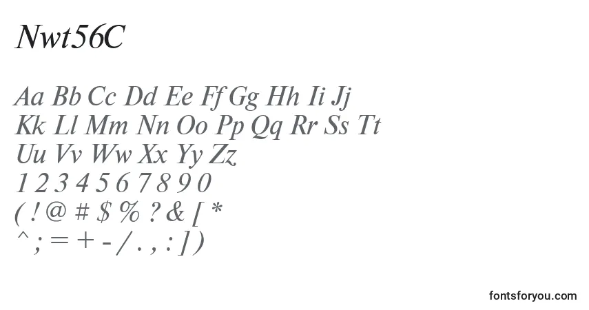 Schriftart Nwt56C – Alphabet, Zahlen, spezielle Symbole