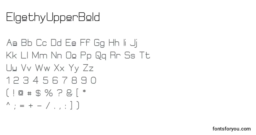 Шрифт ElgethyUpperBold – алфавит, цифры, специальные символы