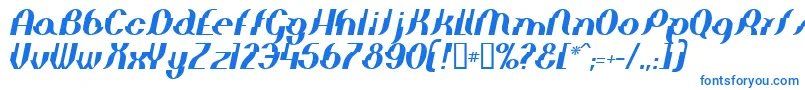 フォントElephantManItalic – 白い背景に青い文字