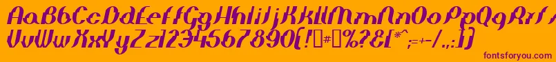 ElephantManItalic Font – Purple Fonts on Orange Background