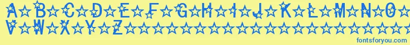Celestial Font – Blue Fonts on Yellow Background