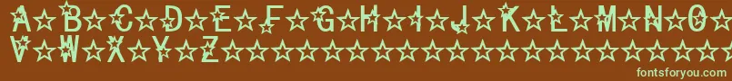 Celestial Font – Green Fonts on Brown Background