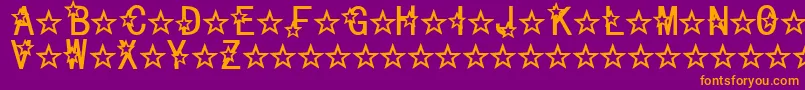 Celestial Font – Orange Fonts on Purple Background