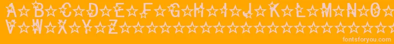 Celestial Font – Pink Fonts on Orange Background