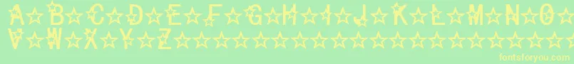 Celestial Font – Yellow Fonts on Green Background
