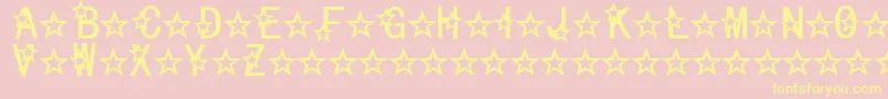 Celestial Font – Yellow Fonts on Pink Background