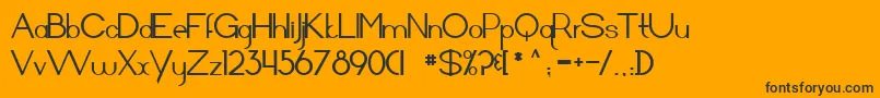 Fonte Arrivalsanddeparturesbold – fontes pretas em um fundo laranja